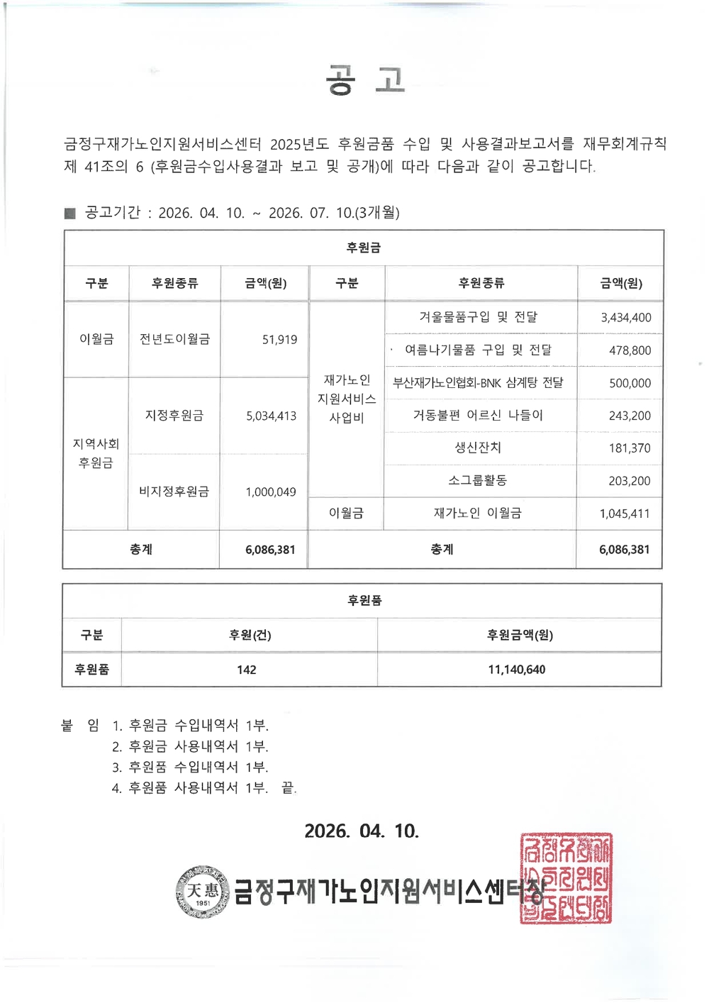 2025년 금정구재가노인지원서비스센터 후원금품 수입사용내역 공고.jpg